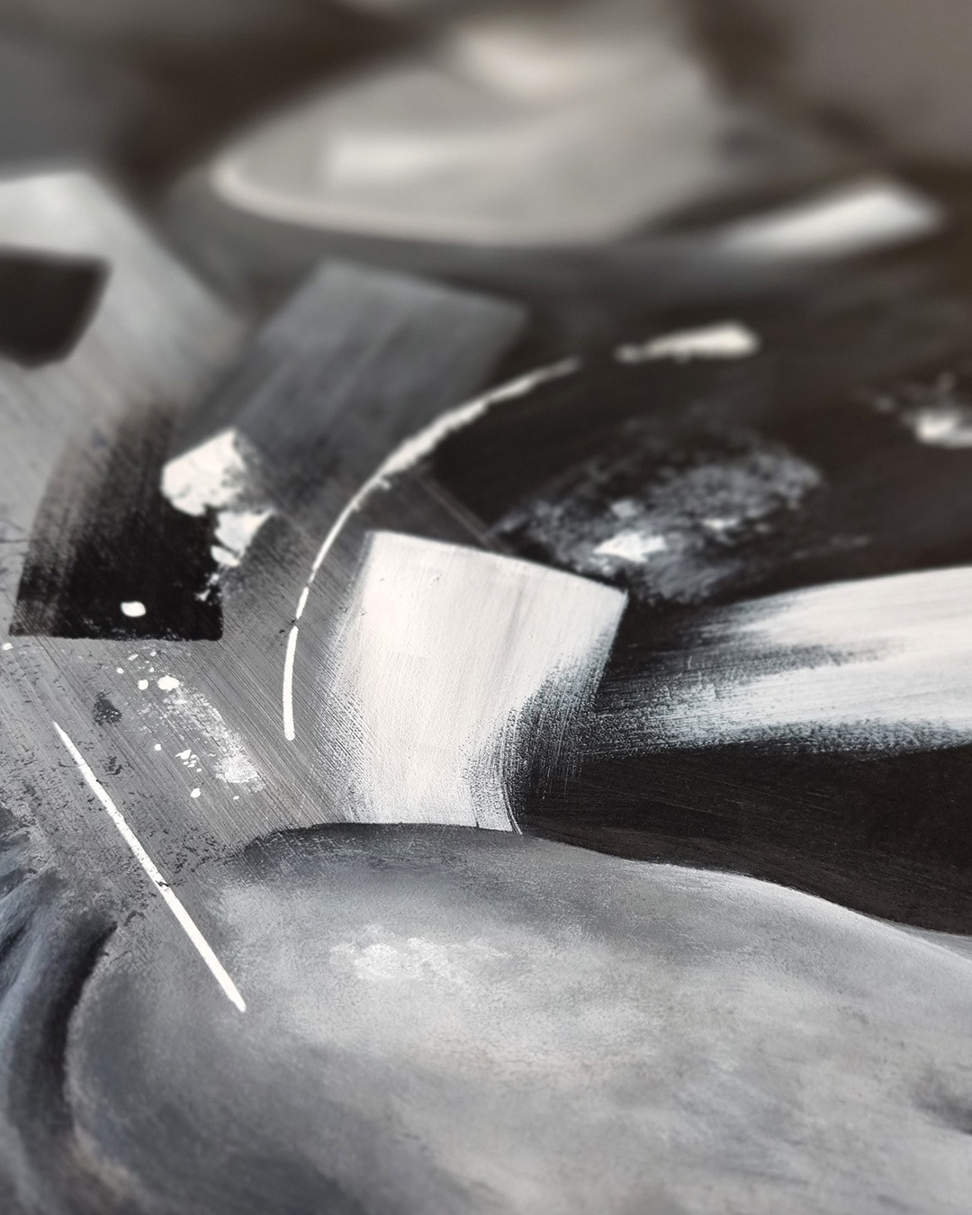 tableau peinture visage noir et blanc