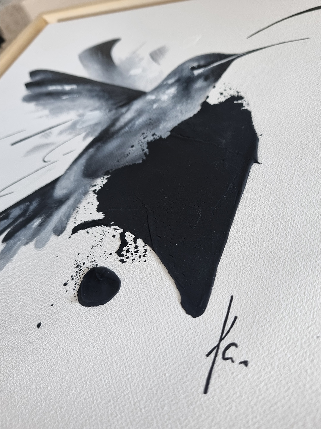 tableau peinture visage noir et blanc