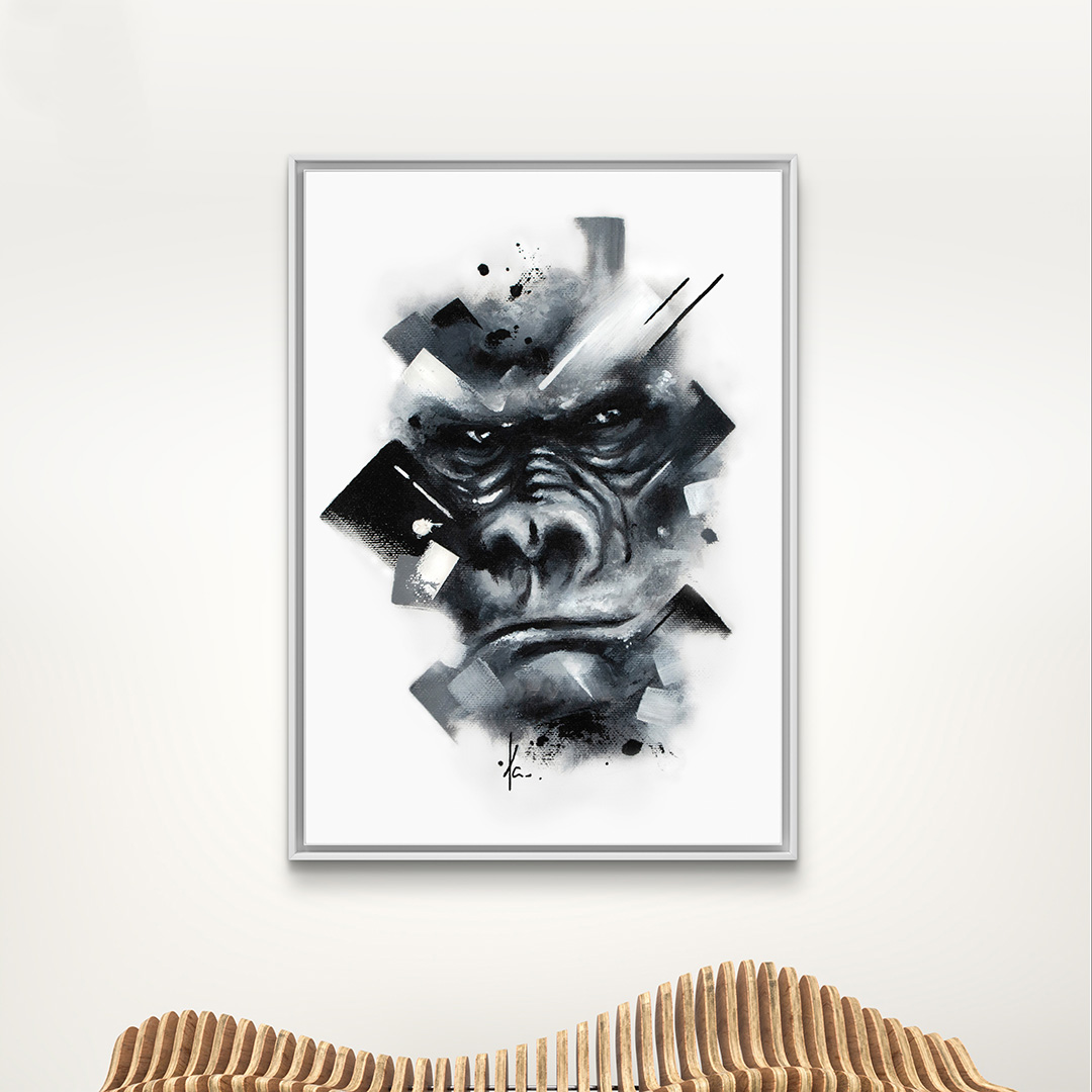 tableau portrait noir et blanc artiste peintre