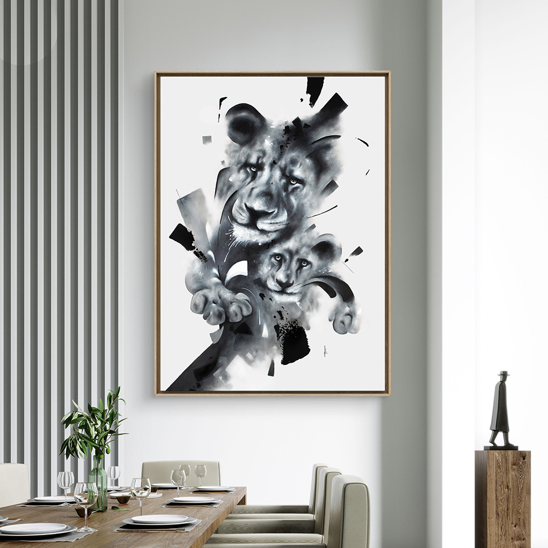 tableau portrait noir et blanc artiste peintre