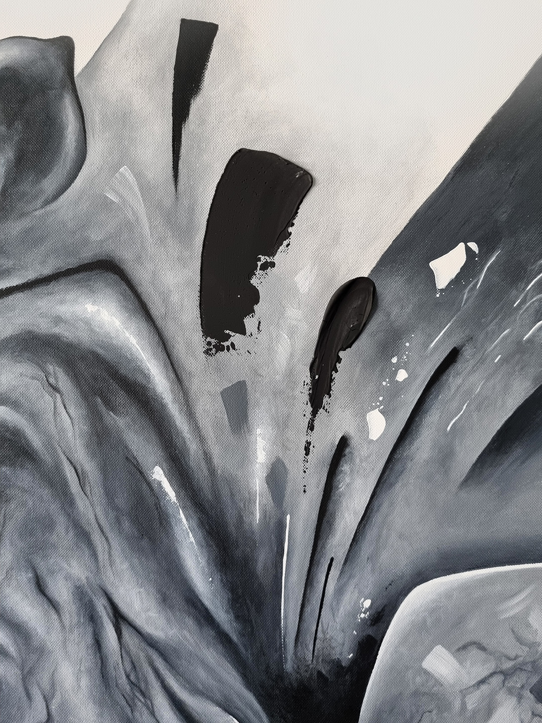 tableau peinture visage noir et blanc