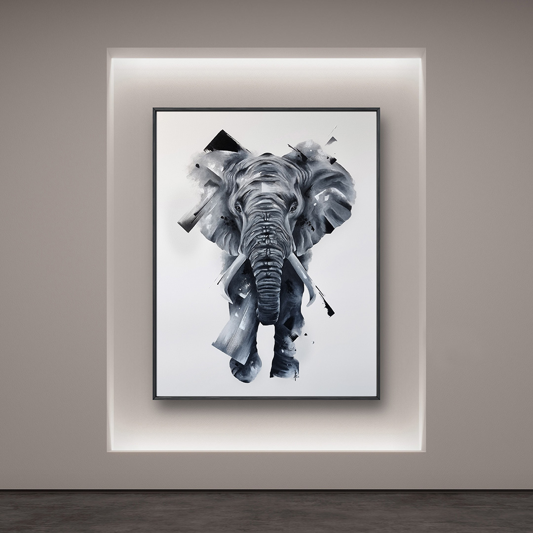 tableau portrait noir et blanc artiste peintre