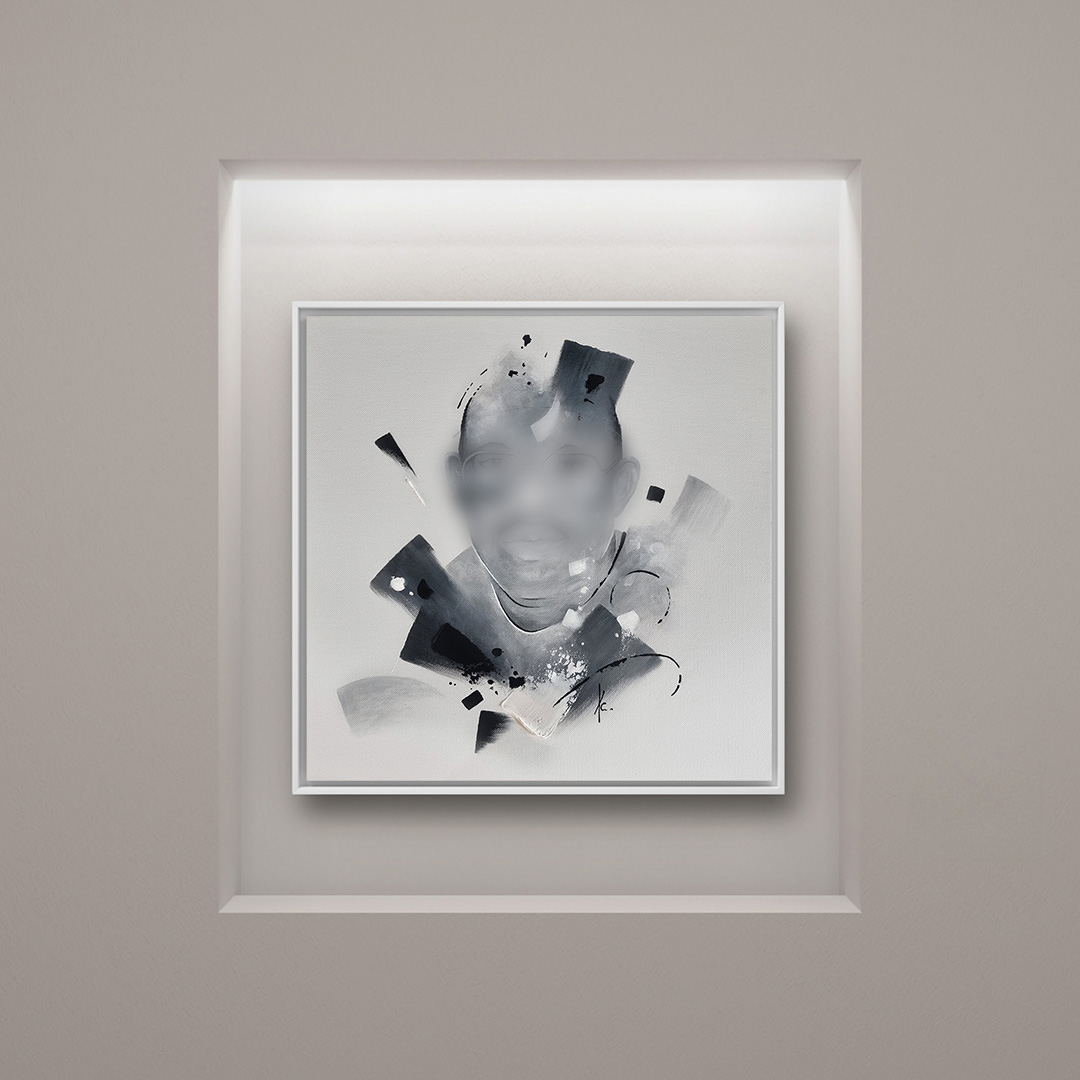 tableau portrait noir et blanc artiste peintre