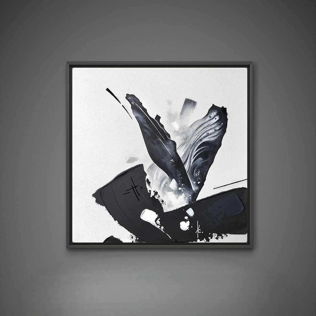 tableau portrait noir et blanc artiste peintre
