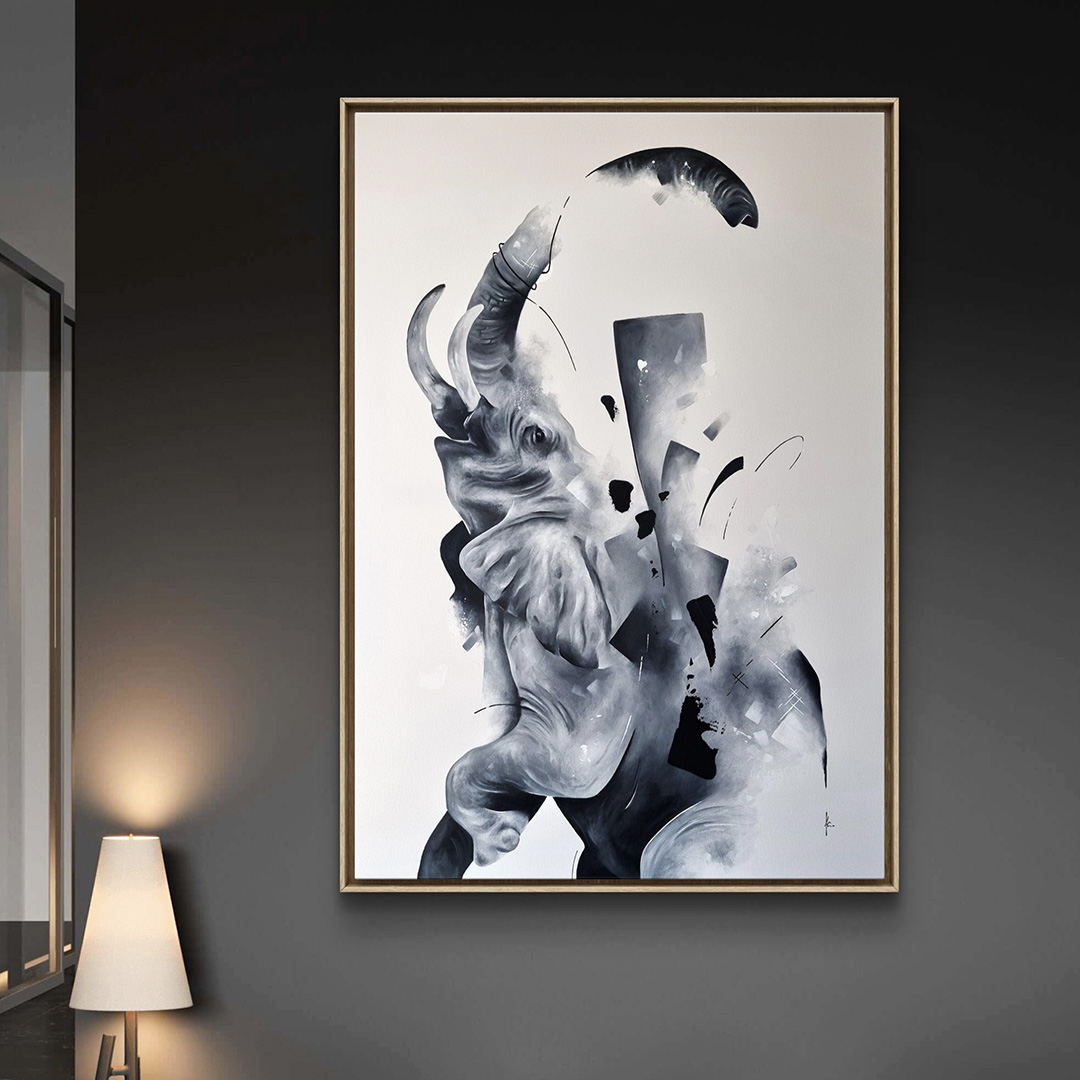 tableau portrait noir et blanc artiste peintre