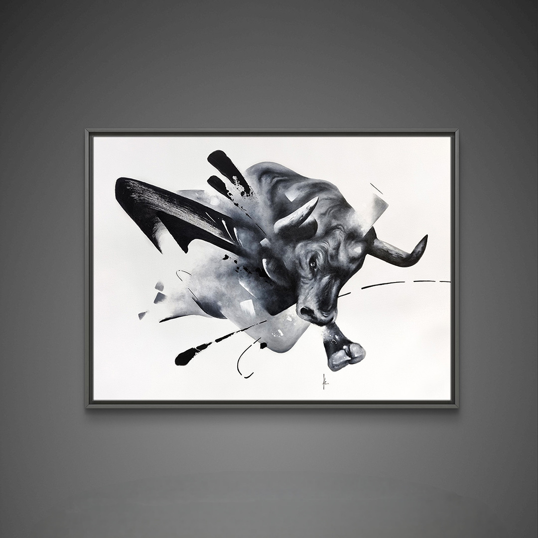 tableau portrait noir et blanc artiste peintre
