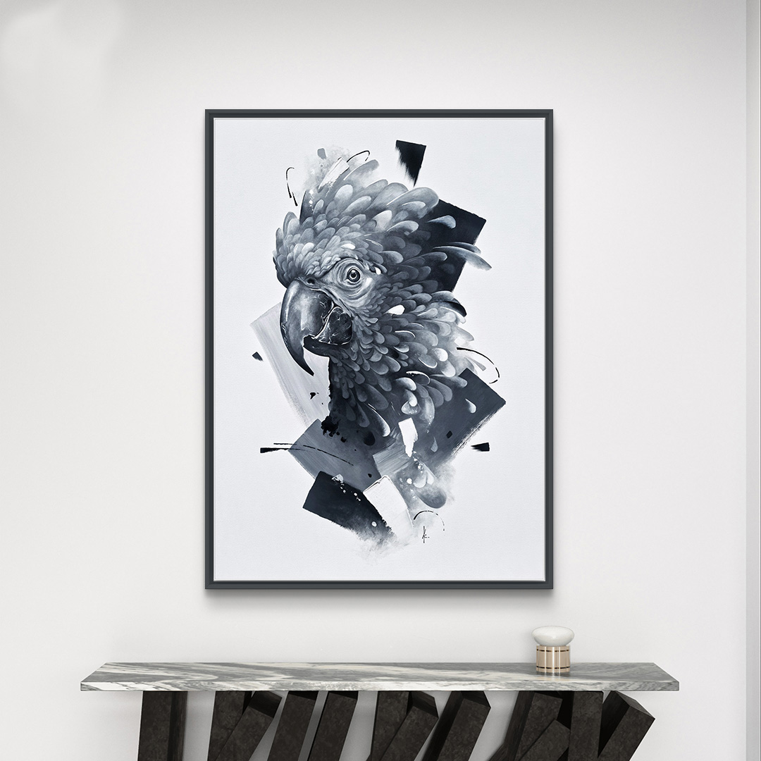 tableau portrait noir et blanc artiste peintre