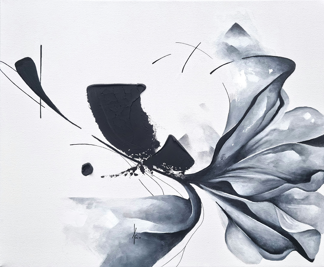 tableau peinture visage noir et blanc