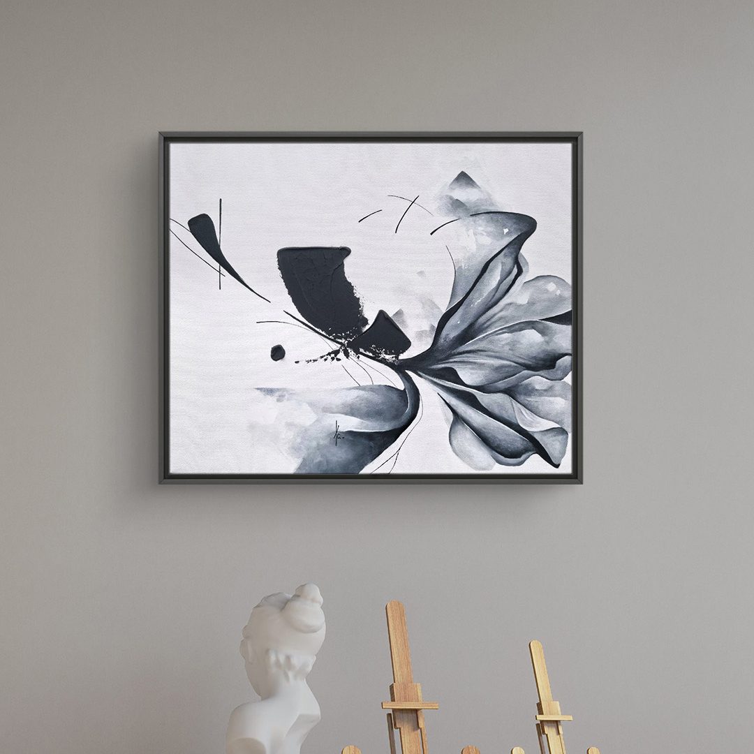 tableau portrait noir et blanc artiste peintre