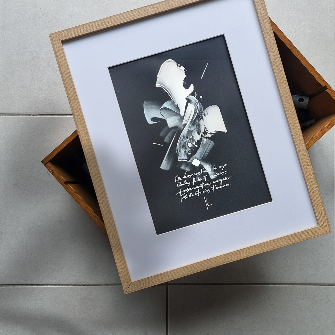 tableau portrait noir et blanc artiste peintre