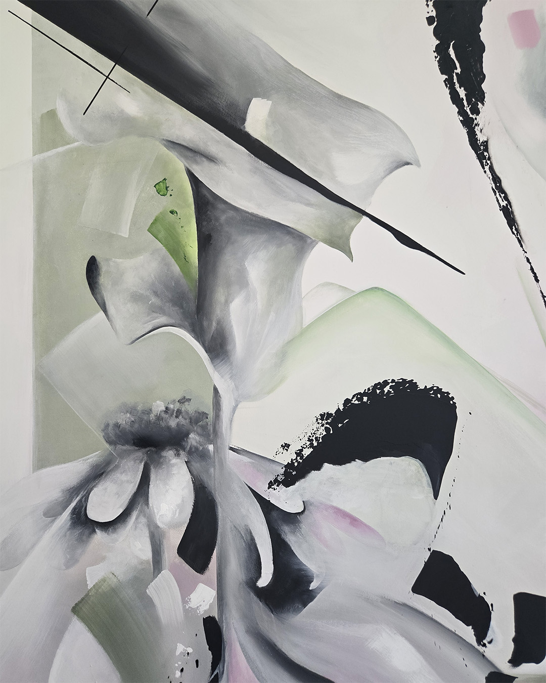 tableau peinture visage noir et blanc