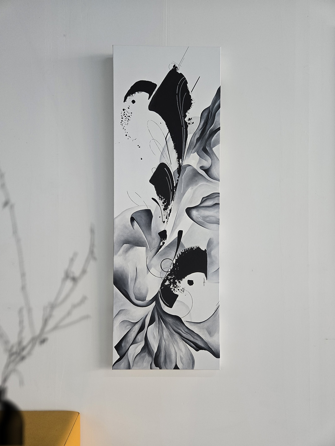 tableau portrait noir et blanc artiste peintre