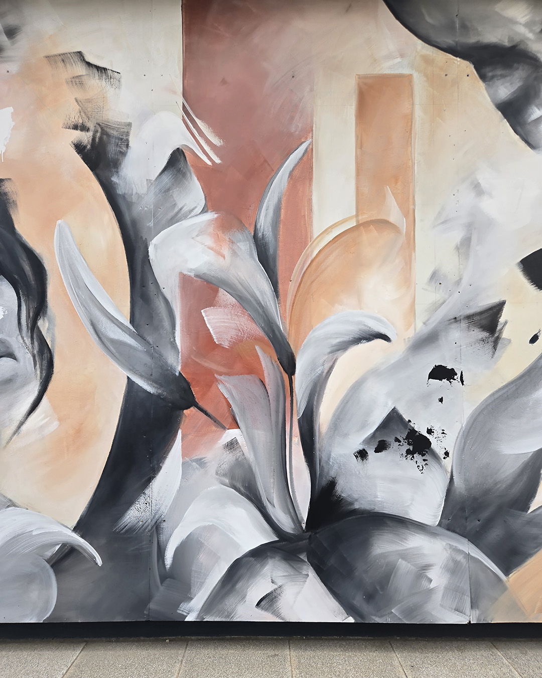 tableau peinture visage noir et blanc