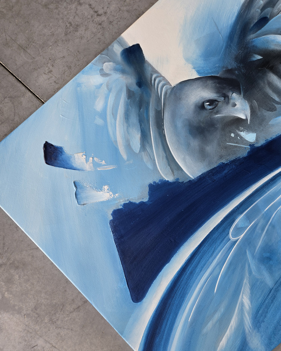 tableau peinture visage noir et blanc