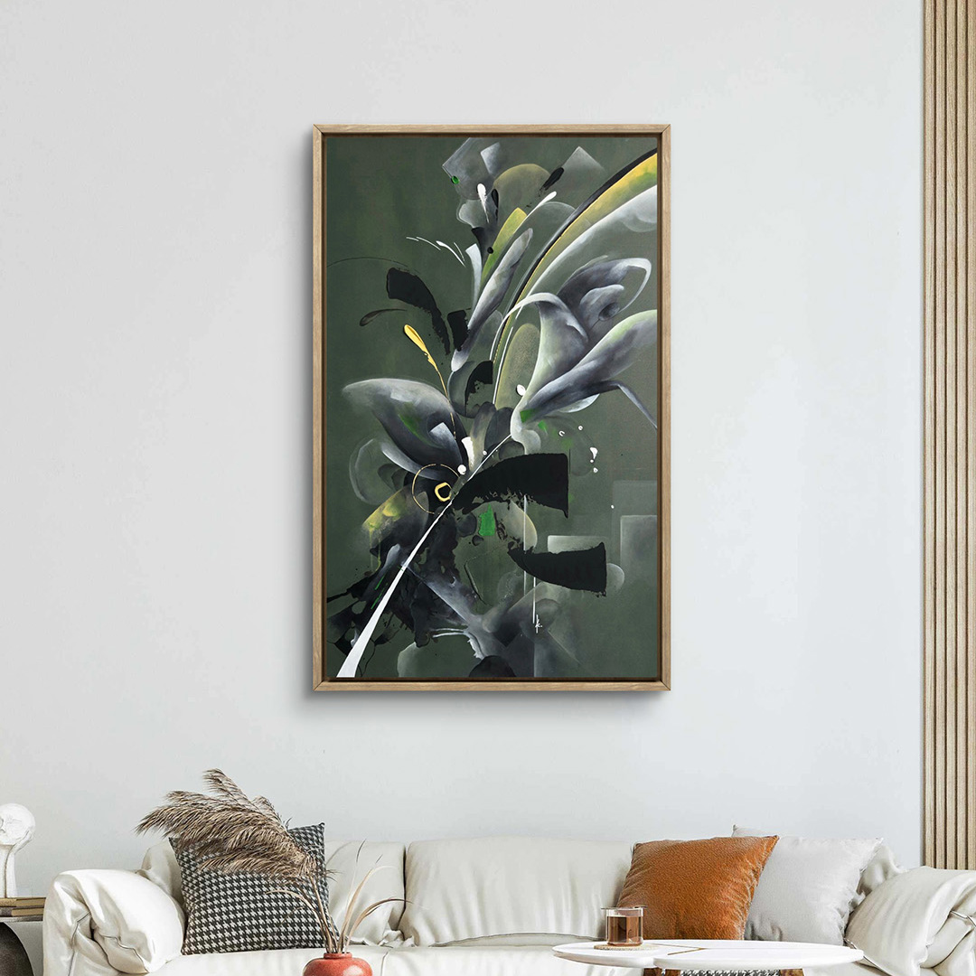 tableau peinture visage noir et blanc