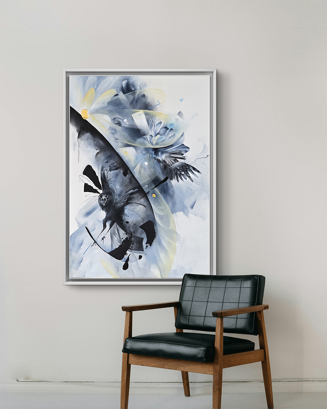tableau portrait noir et blanc artiste peintre